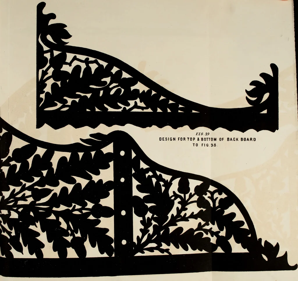 An illustration from Fret cutting and perforated carving : with practical instructions / by W. Bemrose, Jun, 1867, leaf 70