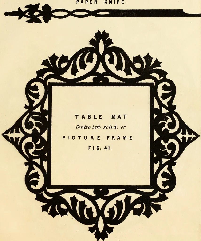 An illustration from Fret cutting and perforated carving : with practical instructions / by W. Bemrose, Jun, 1867, leaf 72