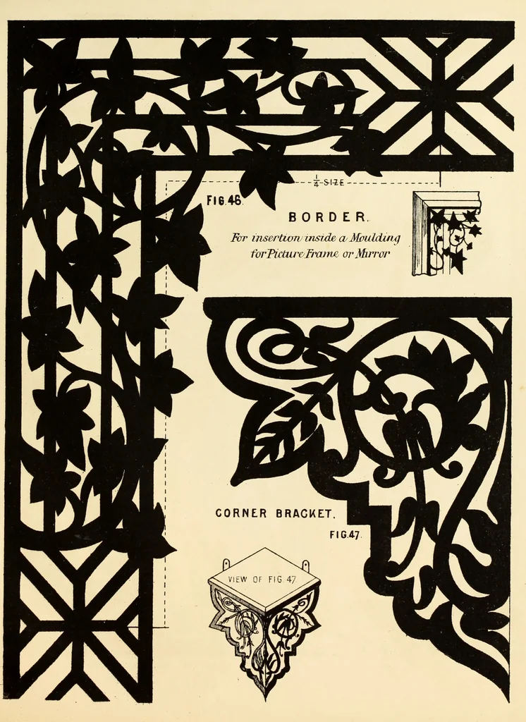 An illustration from Fret cutting and perforated carving : with practical instructions / by W. Bemrose, Jun, 1867, leaf 76