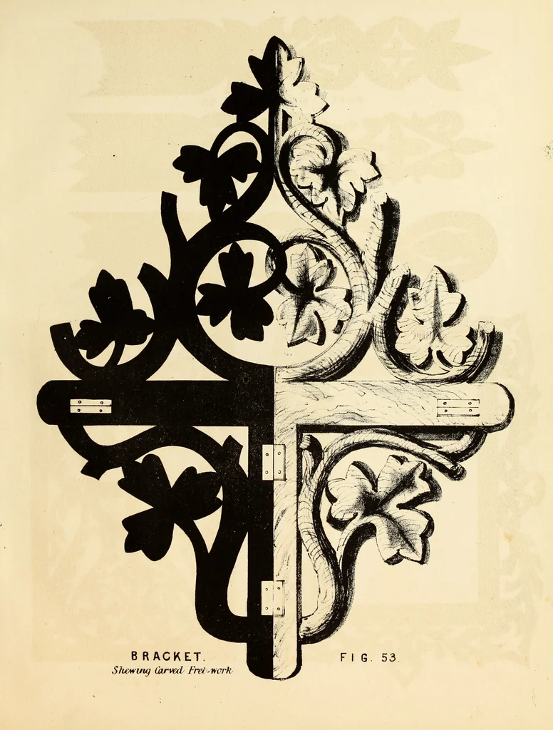 An illustration from Fret cutting and perforated carving : with practical instructions / by W. Bemrose, Jun, 1867, leaf 78