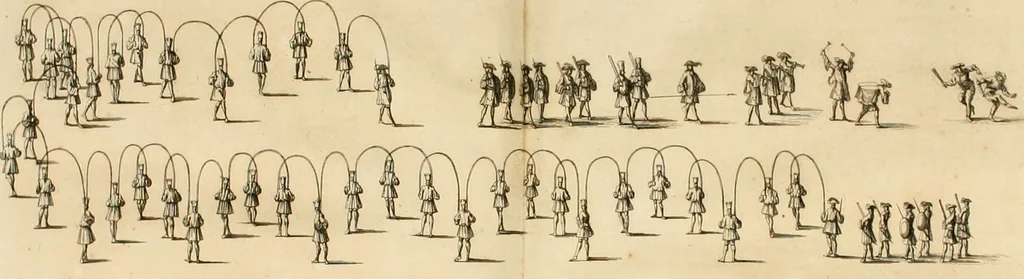 An illustration from Freuden-Bezeugung der Stadt Dantzig : über die höchst-erwünschte königliche Wahl und darauf glücklich-erfolgte Krönung des durchläuchtigsten, grossmächtigsten Fürsten und Herrn, Herrn Augusti des Andern, Königes in Pohlen ... : wobey höchst-gedachter Majestät königlicher Einzug in besagte Stadt, die daselbst aufgerichtete Ehre-Pforten, Huldigungs-Actus, gehaltenes Feuerwerck, und was sonsten denckwürdiges vorgefallen, biss an Dero Königlichen Abzug, wahrhafftig beschrieben, und alles in schönen Kupfferen repraesentiret wird, 1698, leaf 25