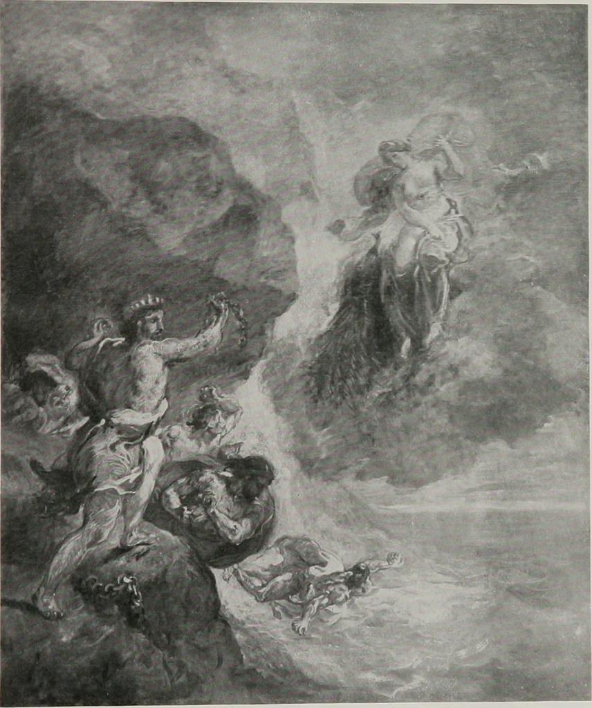 An illustration from Group of twenty-four paintings of the French, Spanish, German and American schools [electronic resource], 1908, leaf 20