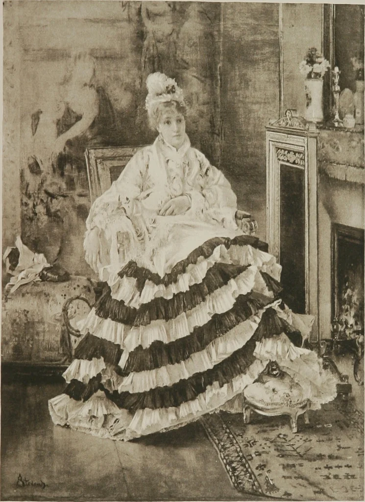 An illustration from Group of twenty-four paintings of the French, Spanish, German and American schools [electronic resource], 1908, leaf 40