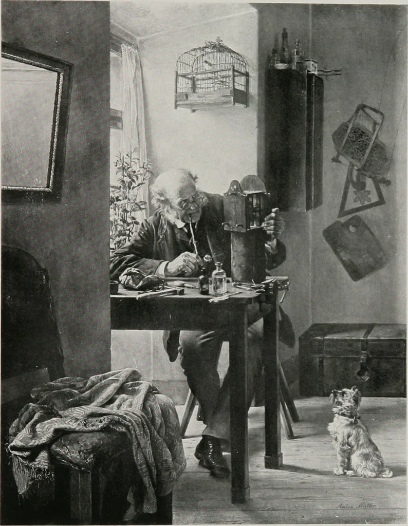 An illustration from Group of twenty-four paintings of the French, Spanish, German and American schools [electronic resource], 1908, leaf 46