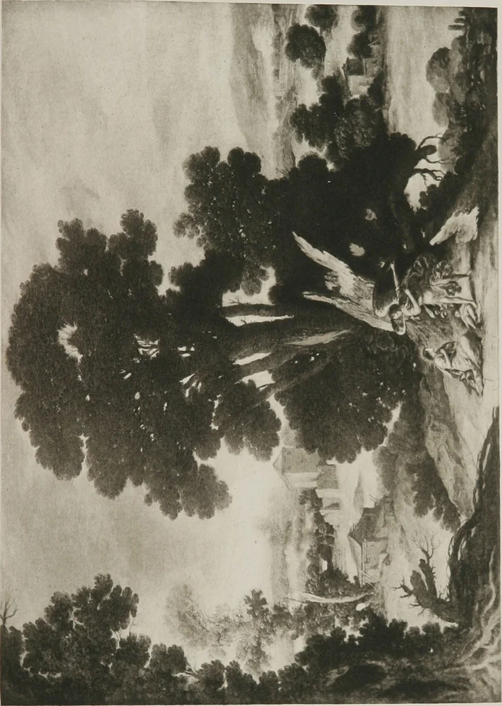 An illustration from Group of twenty-four paintings of the French, Spanish, German and American schools [electronic resource], 1908, leaf 50