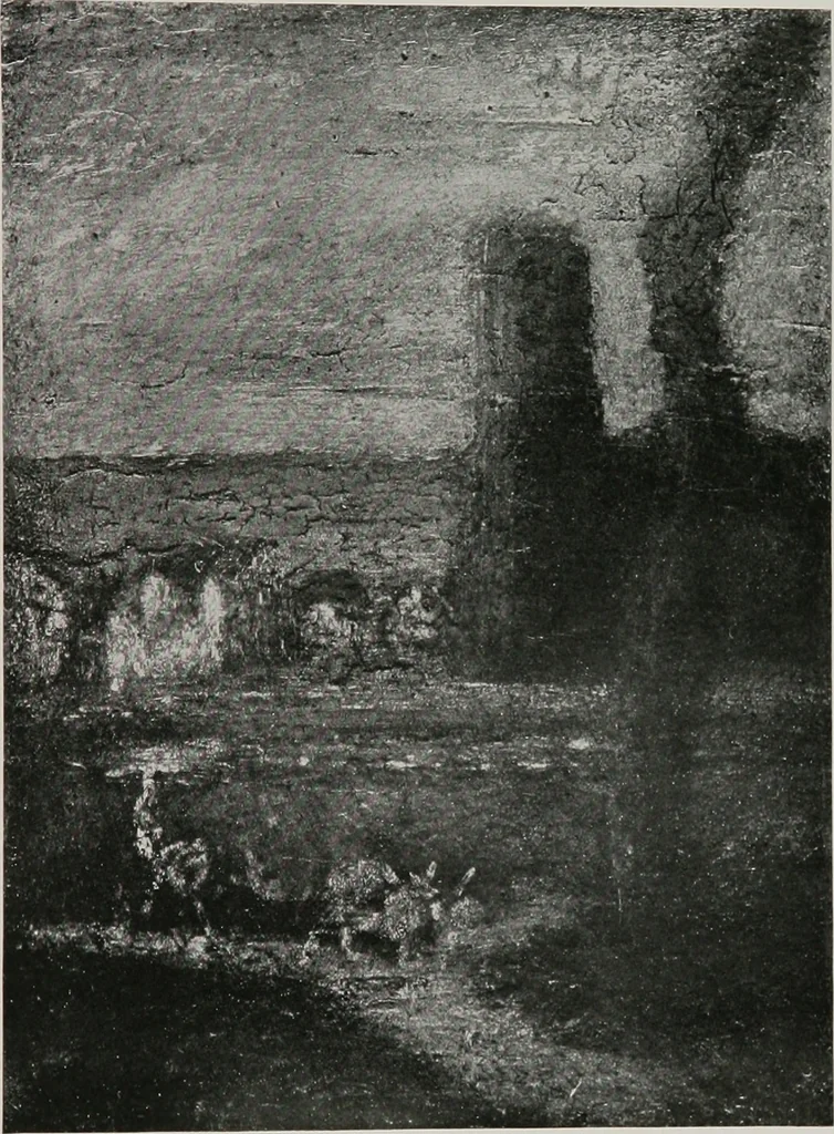 An illustration from Group of twenty-four paintings of the French, Spanish, German and American schools [electronic resource], 1908, leaf 58