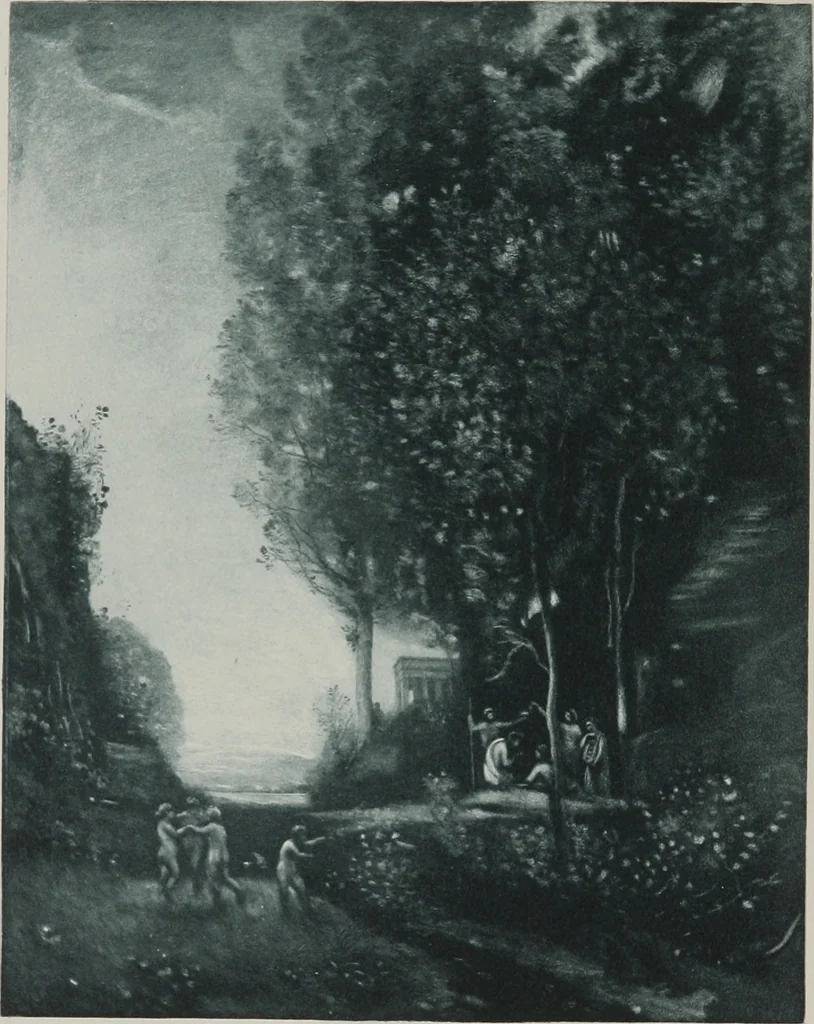 An illustration from Group of twenty-four paintings of the French, Spanish, German and American schools [electronic resource], 1908, leaf 7