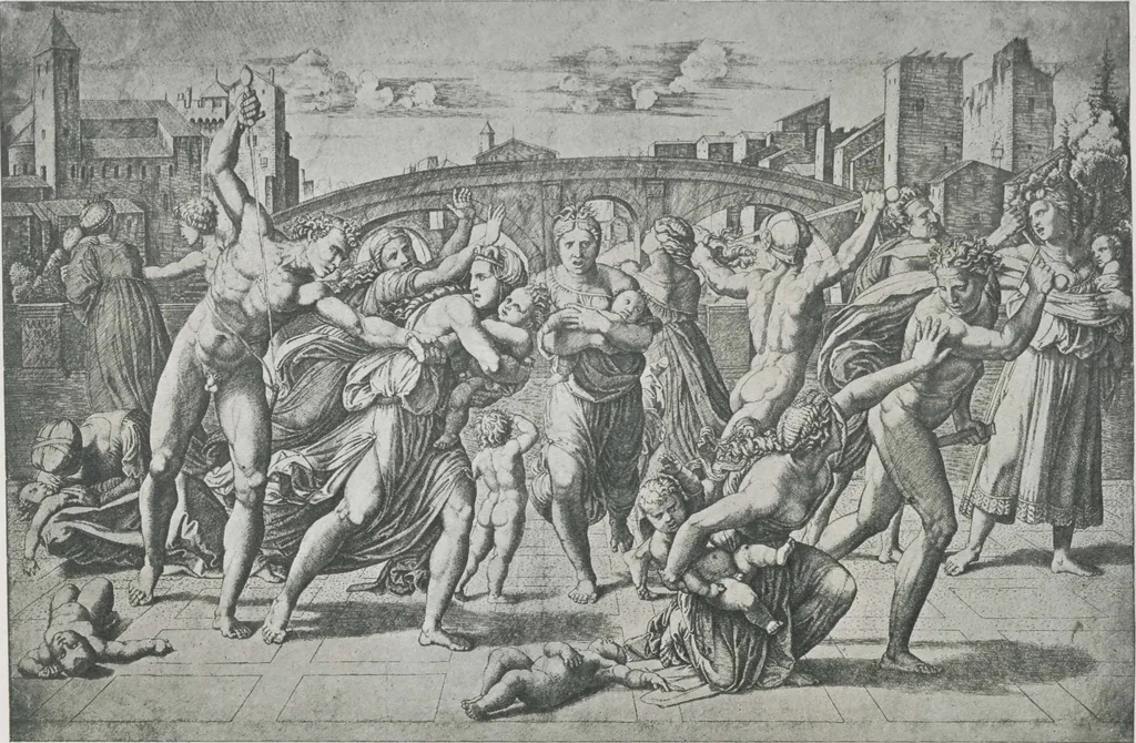 An illustration from Catalogue of an exhibition of engravings by Marc-Antonio Raimondi, his pupils & followers [electronic resource] : to be opened on Saturday the eighteenth of September, and to last until the end of October, 1909, 1909, leaf 15