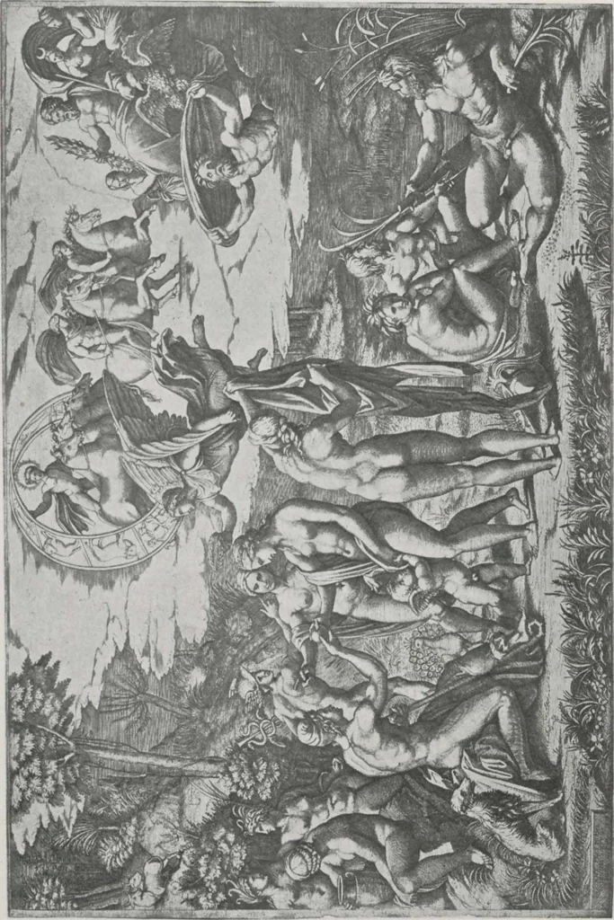 An illustration from Catalogue of an exhibition of engravings by Marc-Antonio Raimondi, his pupils & followers [electronic resource] : to be opened on Saturday the eighteenth of September, and to last until the end of October, 1909, 1909, leaf 3