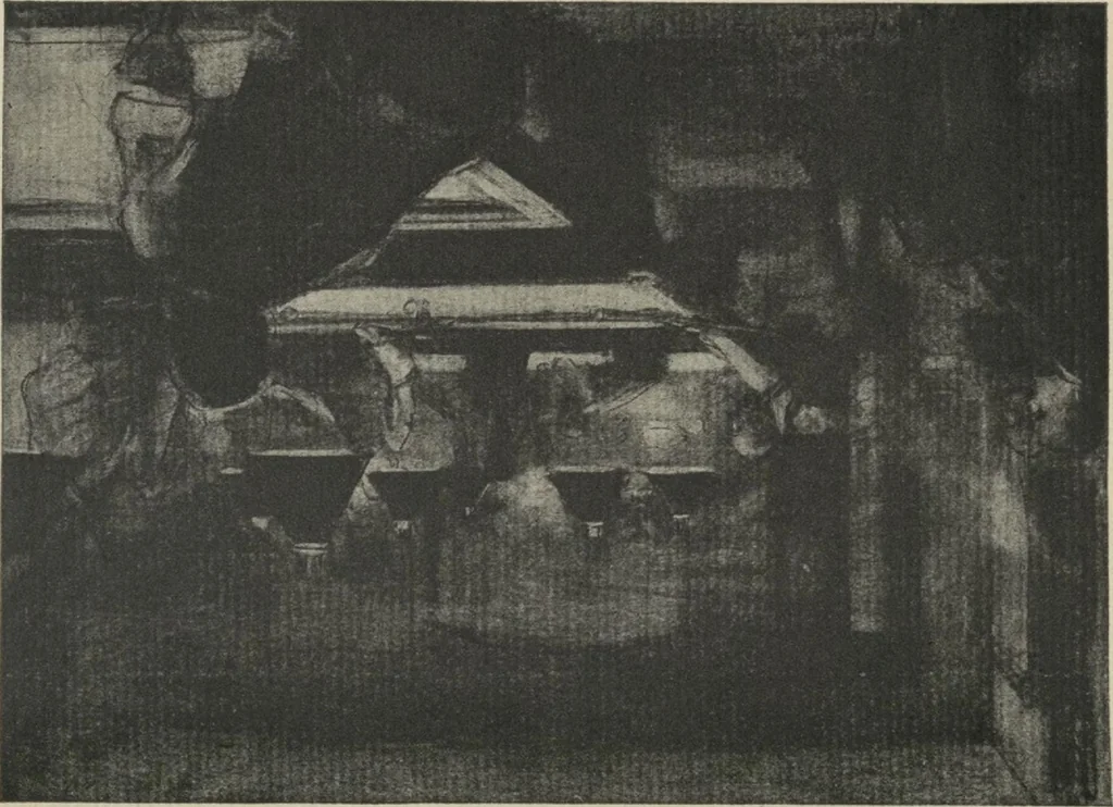 An illustration from The Salmagundi Club, being a history of its beginning as a sketch class, its public service as the Black and White Society, and its career as a club from 1871-1918, with illustrations [electronic resource], 1918, leaf 104