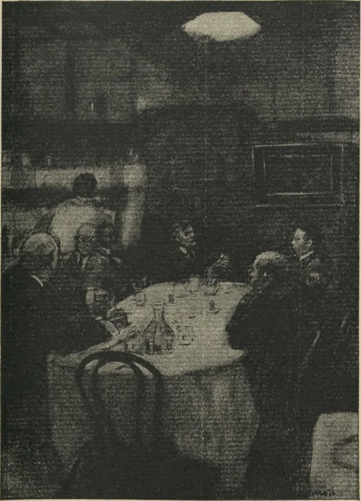 An illustration from The Salmagundi Club, being a history of its beginning as a sketch class, its public service as the Black and White Society, and its career as a club from 1871-1918, with illustrations [electronic resource], 1918, leaf 123