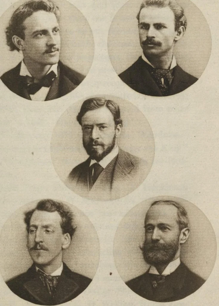 An illustration from The Salmagundi Club, being a history of its beginning as a sketch class, its public service as the Black and White Society, and its career as a club from 1871-1918, with illustrations [electronic resource], 1918, leaf 41