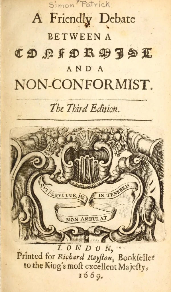 An illustration from A friendly debate between a conformist and a non-conformist, 1669, leaf 11