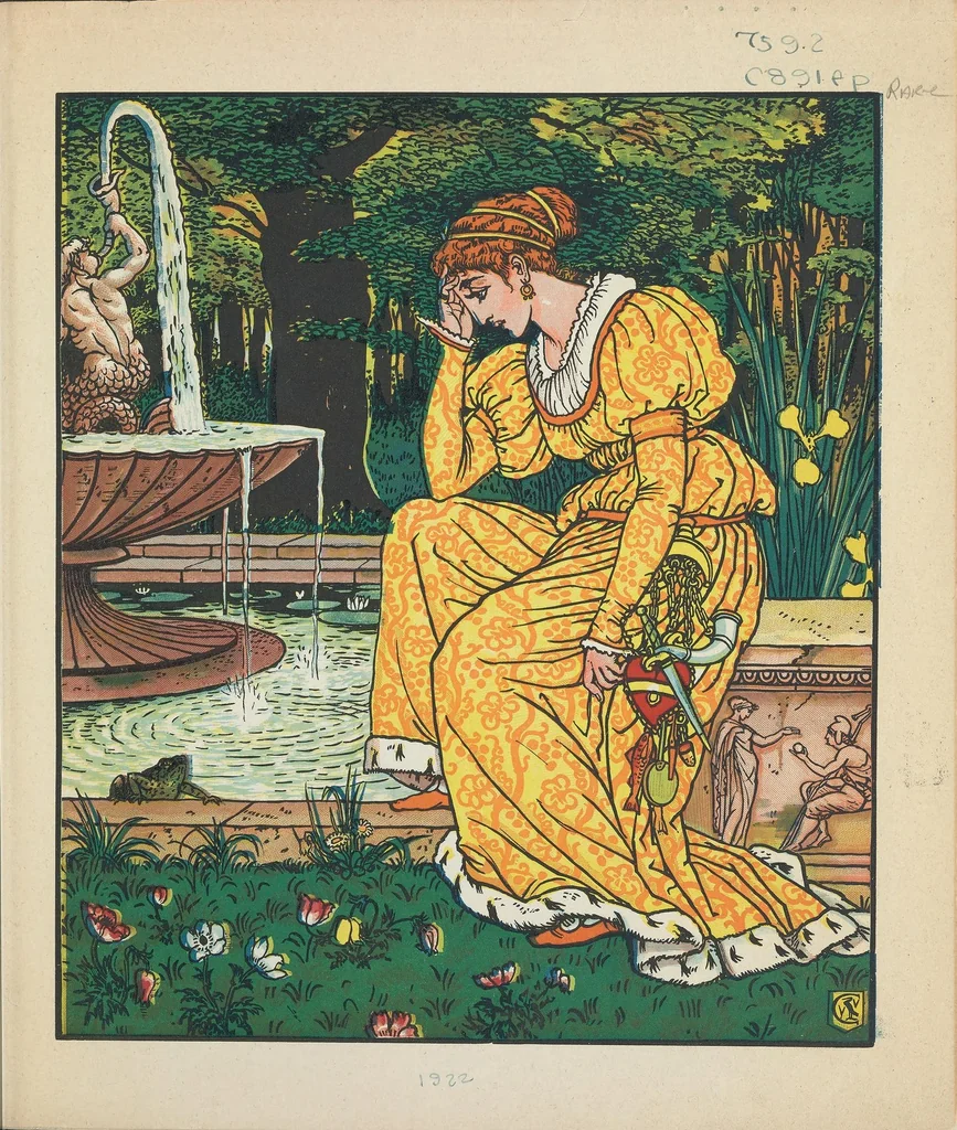 An illustration from The frog prince, 1874, leaf 3