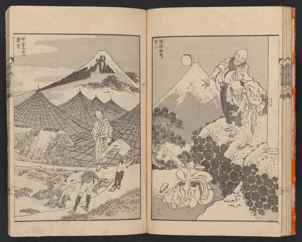 An illustration from Fugaku hyakkei, 1834, leaf 14