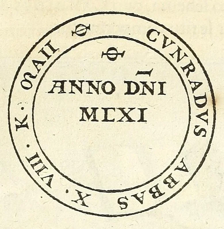 An illustration from Fuldensium antiquitatum libri IIII, 1612, leaf 187