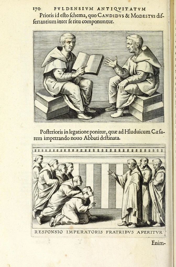 An illustration from Fuldensium antiquitatum libri IIII, 1612, leaf 188