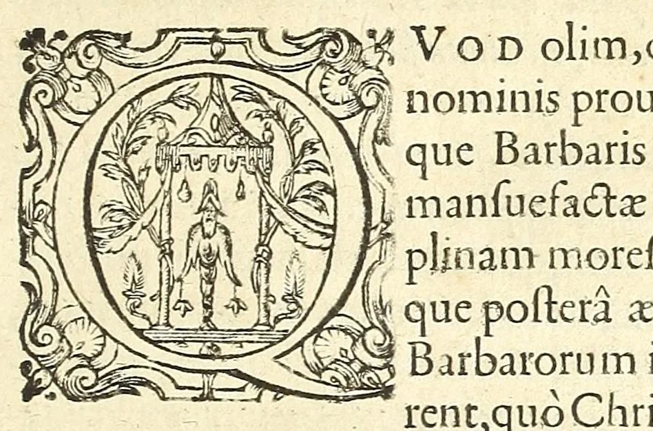 An illustration from Fuldensium antiquitatum libri IIII, 1612, leaf 19