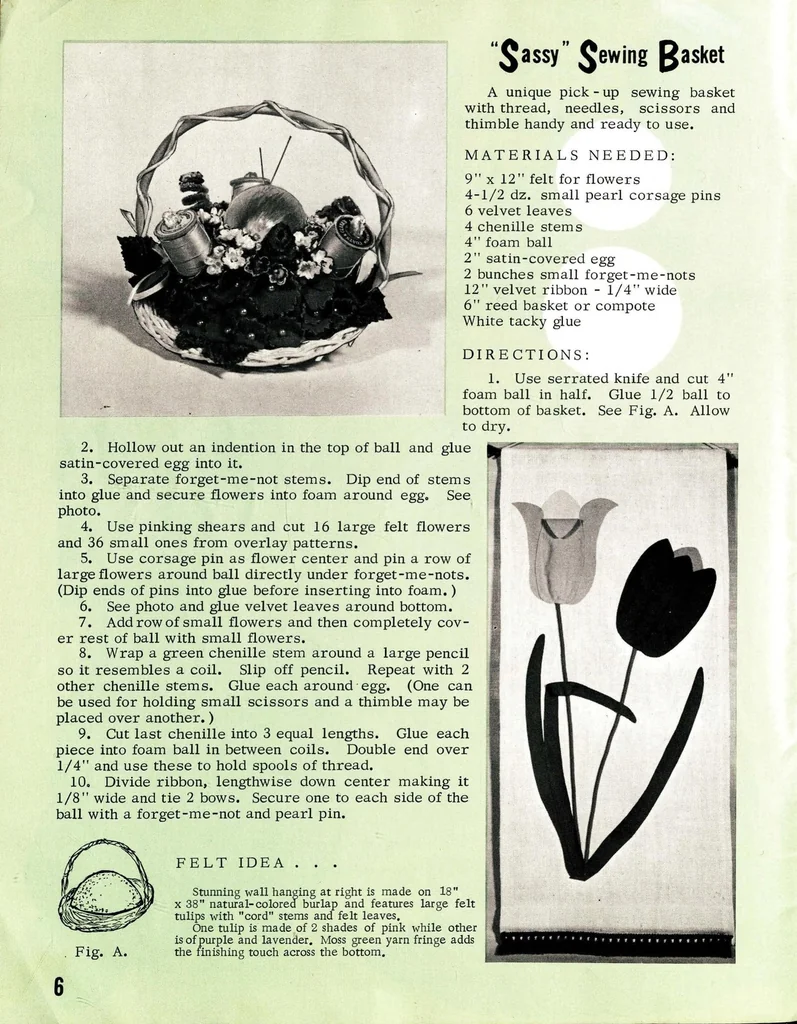 An illustration from Fun With Felt, 1966, leaf 5
