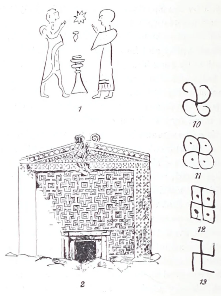 An illustration from The fundamental principles of Old and New World civilizations : a comparative research based on a study of the ancient Mexican religious, sociological and calendrical systems, 1901, leaf 462