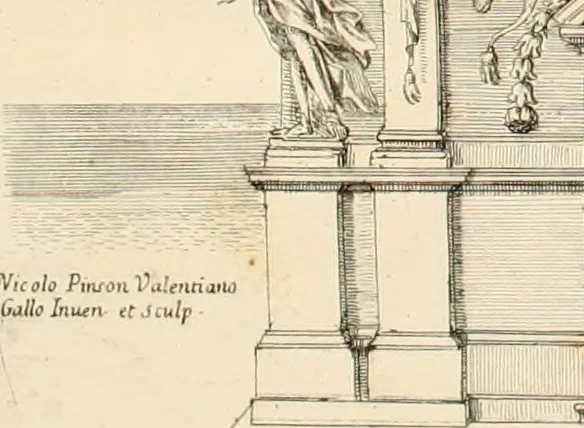 An illustration from Funeral hecho en Roma en la yglesia de Santiago delos españoles à 18 de diciembre de 1665 : a la gloriosa memoria del rei catolico delas Españas nuesro señor D. Felipe quarto el grande en nombre de la nacion española, 1666, leaf 53