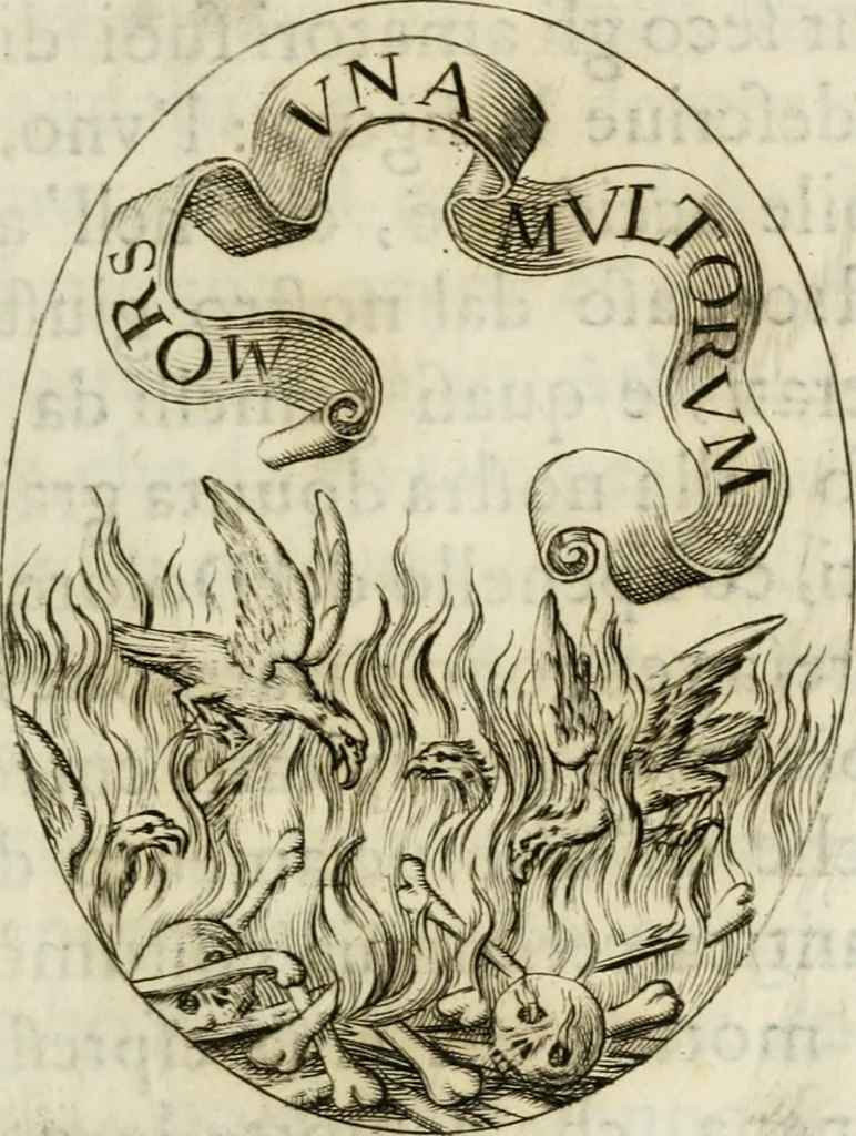 An illustration from Funerali nella morte dell'ill.mo et r.mo sig. card.le Horatio Spinola arciuescouo di Genoua, 1616, leaf 152