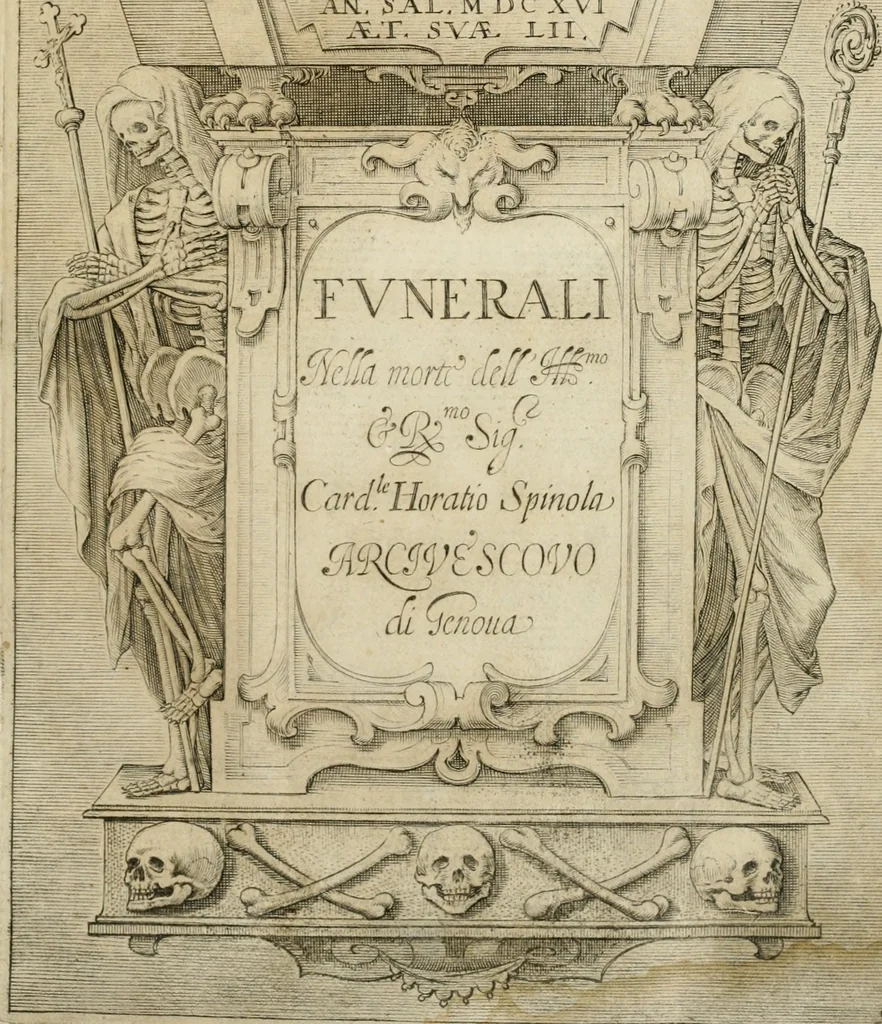 An illustration from Funerali nella morte dell'ill.mo et r.mo sig. card.le Horatio Spinola arciuescouo di Genoua, 1616, leaf 4