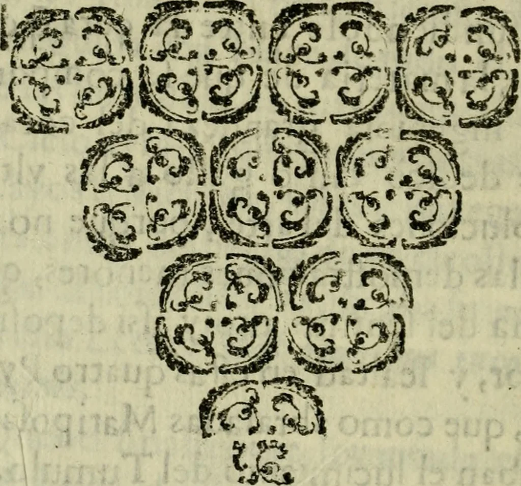An illustration from Funeral pompa y solemnidad en las exequias a la muerte de la catholica y serenissima reyna madre d. Mariana de Austria nuestra señora : que celebro en la iglesia metropolitana de Lima el exc.mo señor d. Melchor Portocarrero Lasso de la Vega, conde de la Monclova ... virrey governador, y capitan general de estos reynos y provincias del Perù tierra-firme, y Chile, &c, 1697, leaf 97