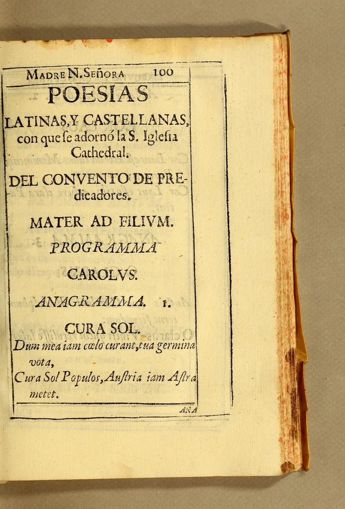 An illustration from Funeral pompa, y solemnidad en las exequias a la muerte de la catholica, y serenissima Reyna Madre D. Mariana de Austria : nuestra señora que celebro en la Iglesia Metropolitana de Lima. El Excmo. señor D. Melchor Portocarrero, Lasso de la Vega, conde de la Monclova, comendador de la Zarza en el Orden, y Cavalleria de Alcantara, del Consejo de Guerra de su Magestad, y Junta de Guerra de Indias, virrey governador, y capitan general de estos Reynos, y Provincias del Perù Tierrafirme, y Chile, &c, 1697, leaf 215