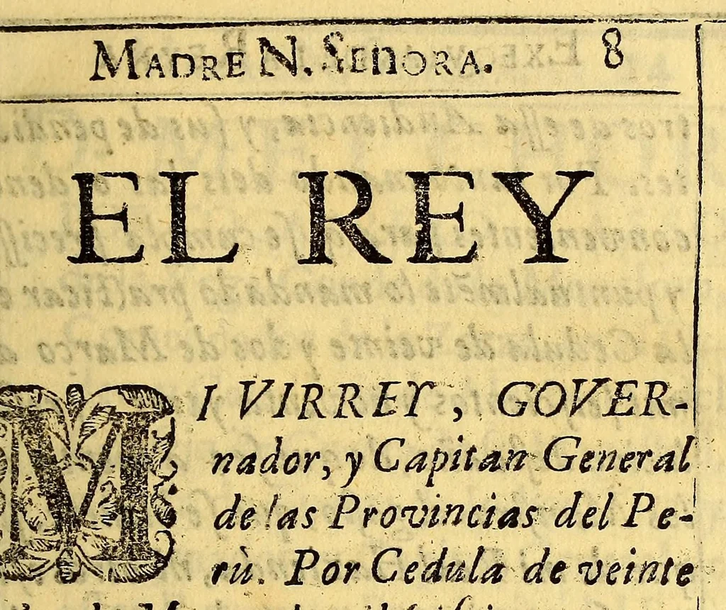 An illustration from Funeral pompa, y solemnidad en las exequias a la muerte de la catholica, y serenissima Reyna Madre D. Mariana de Austria : nuestra señora que celebro en la Iglesia Metropolitana de Lima. El Excmo. señor D. Melchor Portocarrero, Lasso de la Vega, conde de la Monclova, comendador de la Zarza en el Orden, y Cavalleria de Alcantara, del Consejo de Guerra de su Magestad, y Junta de Guerra de Indias, virrey governador, y capitan general de estos Reynos, y Provincias del Perù Tierrafirme, y Chile, &c, 1697, leaf 41