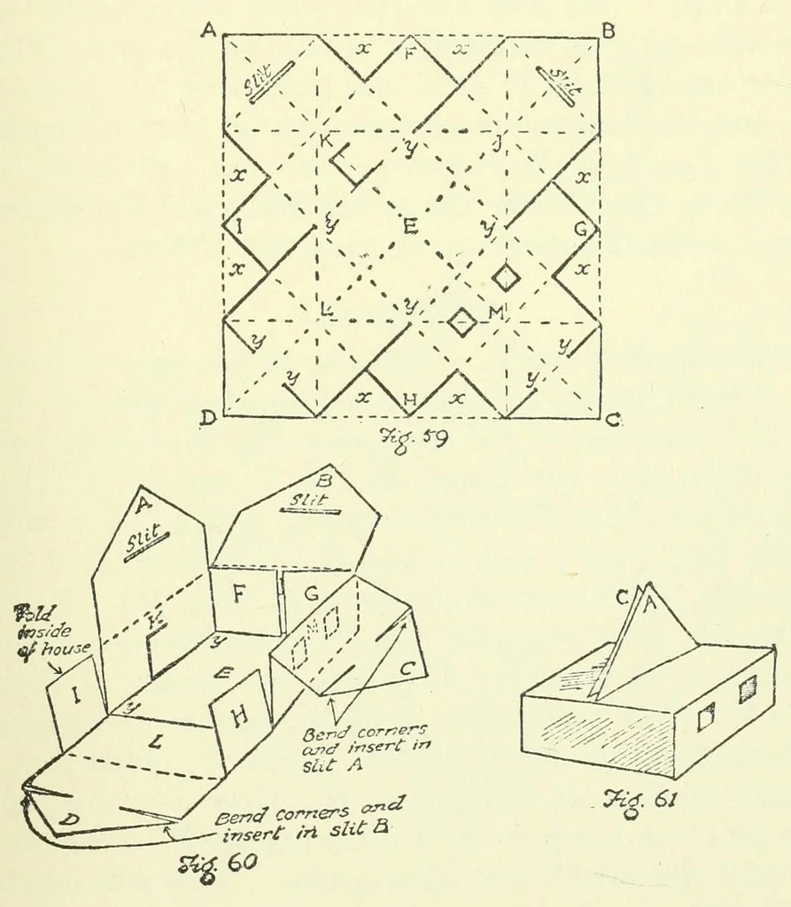 An illustration from Fun with paper folding, 1928, leaf 27