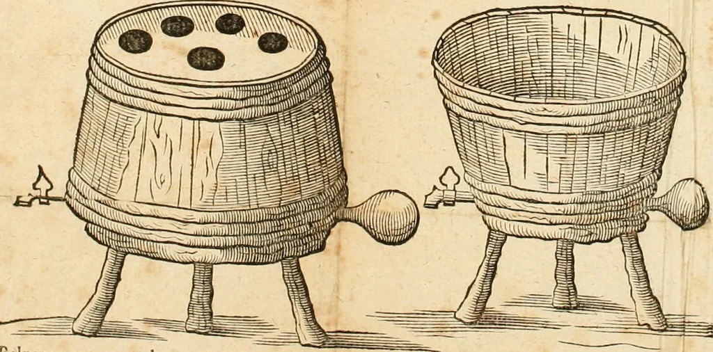 An illustration from Furni novi philosophici, sive, Descriptio artis destillatoriae novae : nec non spirituum, oleorum, florum, aliorumque medicamentorum illius beneficio, facilimâ quâdam & peculiari viâ è vegetabilibus, animalibus & mineralibus, conficiendorum & quidem magno cum lucro; agens quoque de illorum usu tàm chymico quàm medico, 1651, leaf 287