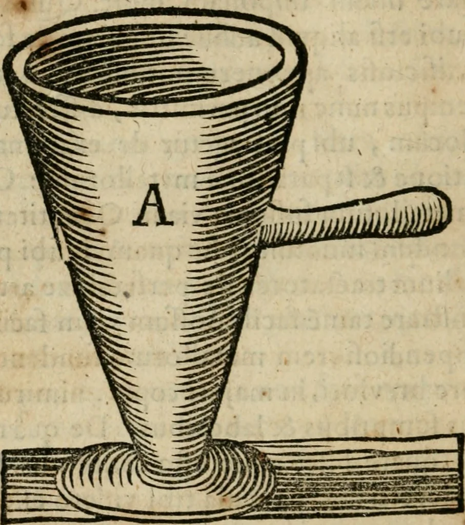 An illustration from Furni novi philosophici, sive, Descriptio artis destillatoriae novae : nec non spirituum, oleorum, florum, aliorumque medicamentorum illius beneficio, facilimâ quâdam & peculiari viâ è vegetabilibus, animalibus & mineralibus, conficiendorum & quidem magno cum lucro; agens quoque de illorum usu tàm chymico quàm medico, 1651, leaf 423