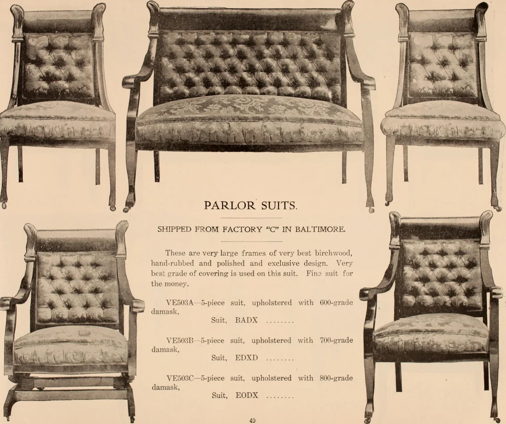 An illustration from Furniture catalogue season 1907-1908 / Baltimore Bargain House., 1907, leaf 52