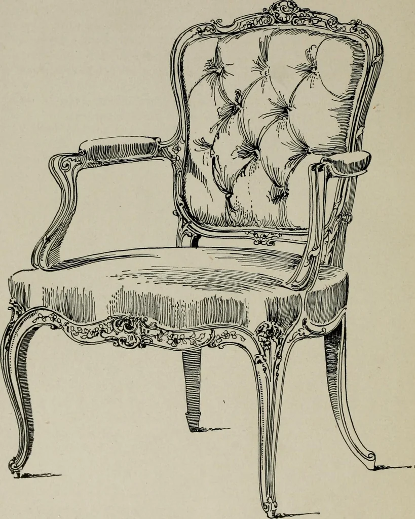 An illustration from Furniture designing and draughting, notes on the elementary forms, methods of construction and dimensions of common articles of furniture, 1907, leaf 108