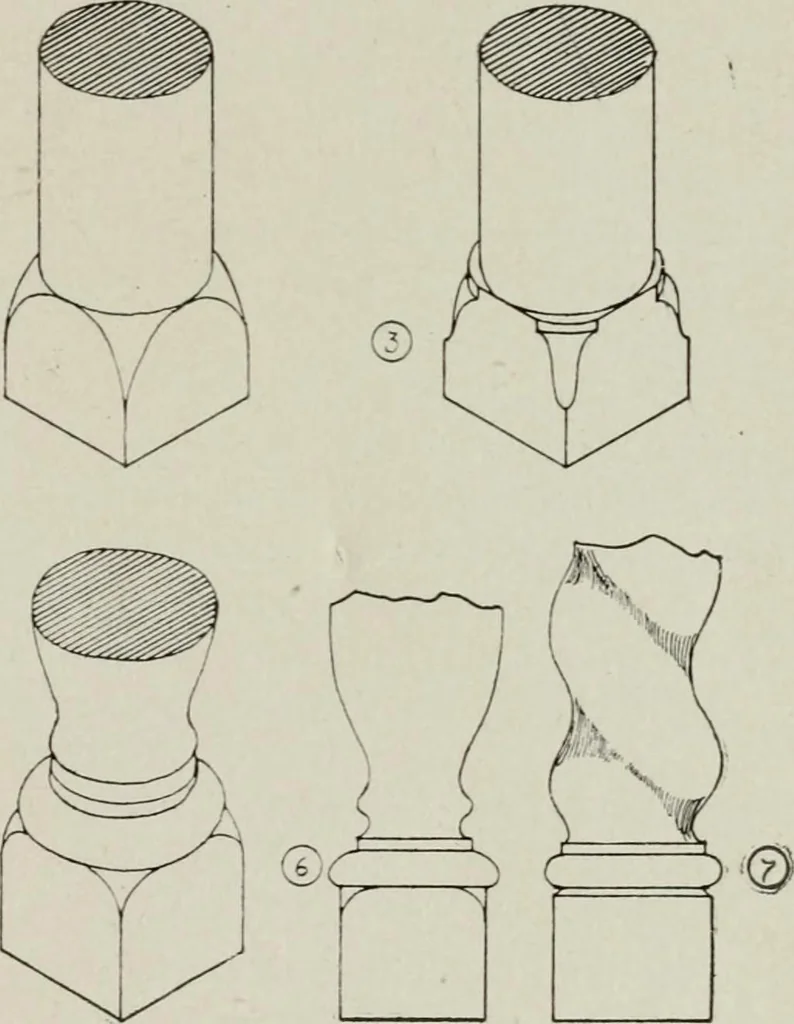 An illustration from Furniture designing and draughting, notes on the elementary forms, methods of construction and dimensions of common articles of furniture, 1907, leaf 25