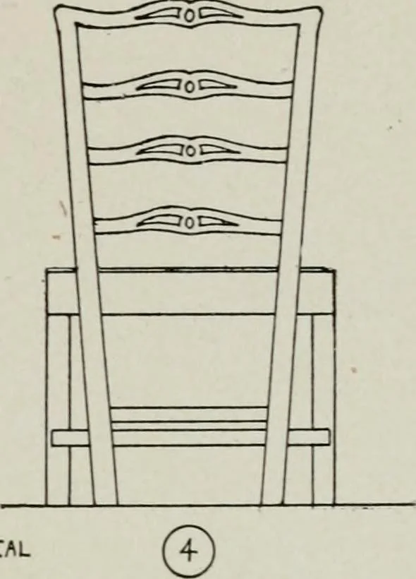 An illustration from Furniture designing and draughting, notes on the elementary forms, methods of construction and dimensions of common articles of furniture, 1907, leaf 45