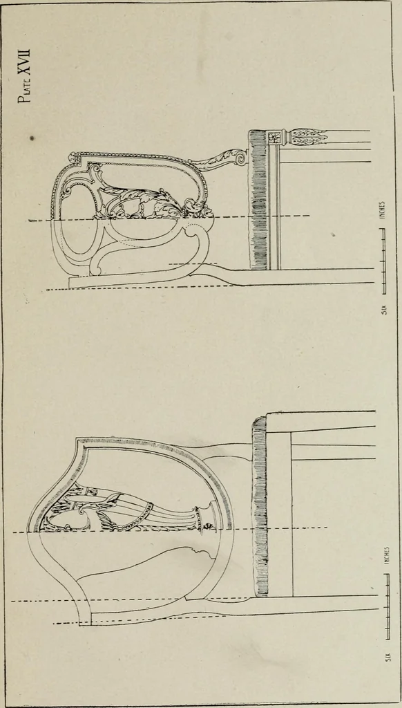 An illustration from Furniture designing and draughting, notes on the elementary forms, methods of construction and dimensions of common articles of furniture, 1907, leaf 93