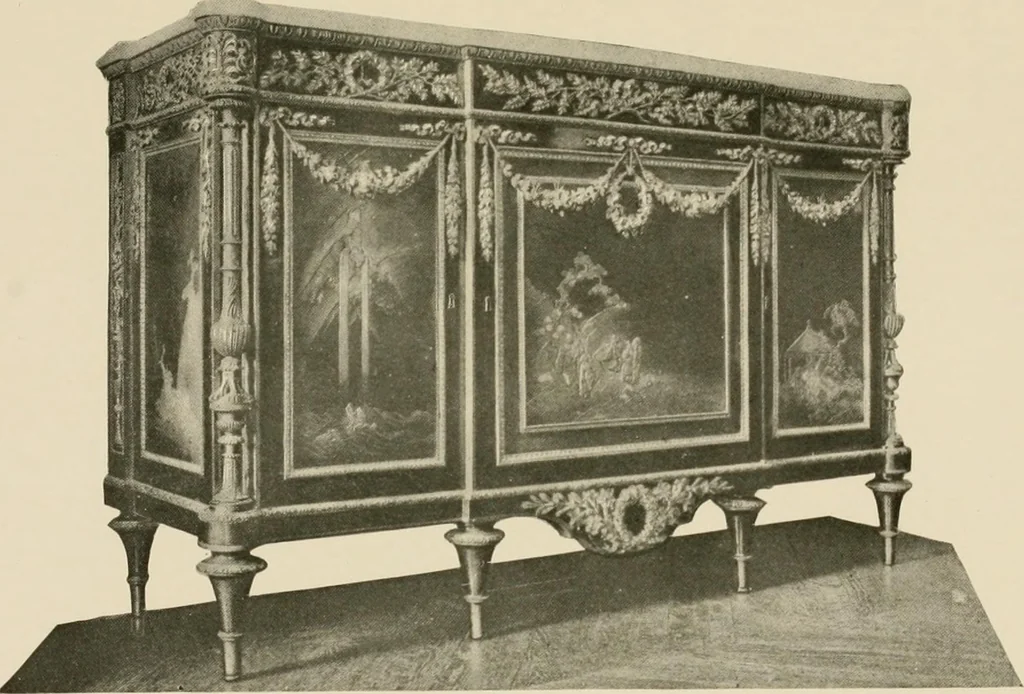 An illustration from Furniture designing and draughting, notes on the elementary forms, methods of construction and dimensions of common articles of furniture, 1914, leaf 104