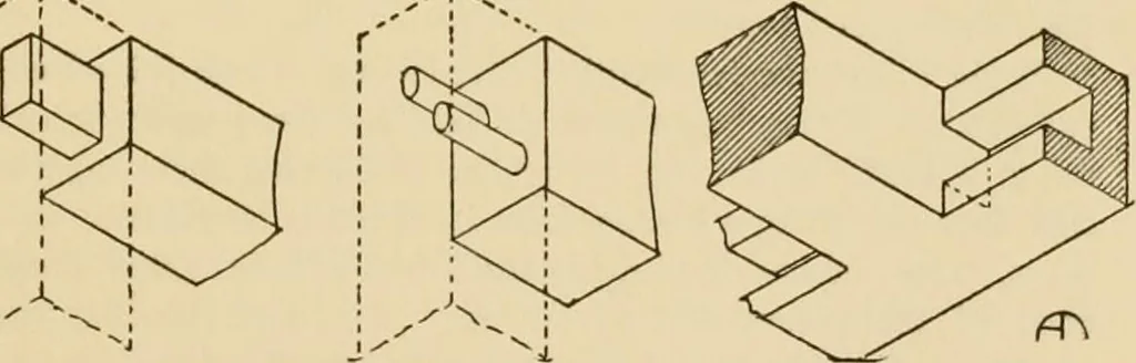 An illustration from Furniture designing and draughting, notes on the elementary forms, methods of construction and dimensions of common articles of furniture, 1914, leaf 70