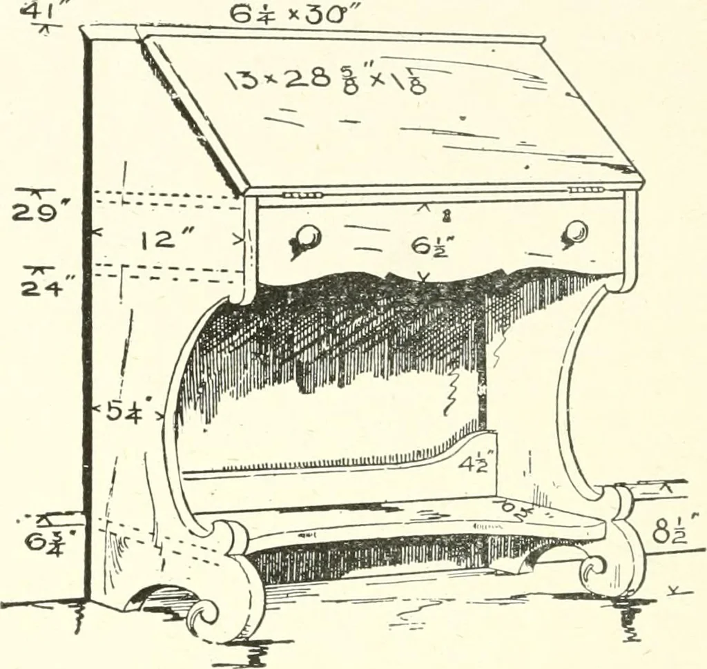 An illustration from Furniture for the craftsman; a manual for the student and machanic, 1914, leaf 181