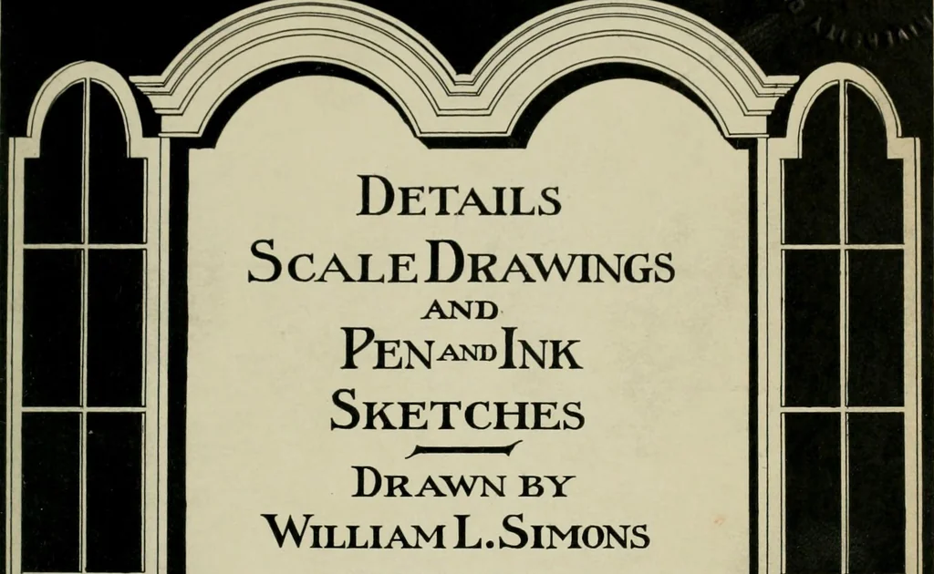 An illustration from Furniture for to-day and to-morrow, with details, scale drawings, and pen and ink sketches, 1900, leaf 1