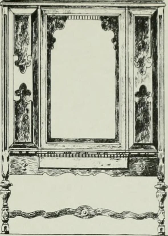 An illustration from Furniture for to-day and to-morrow, with details, scale drawings, and pen and ink sketches, 1900, leaf 117