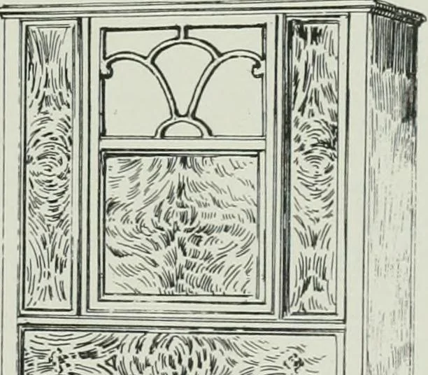 An illustration from Furniture for to-day and to-morrow, with details, scale drawings, and pen and ink sketches, 1900, leaf 119