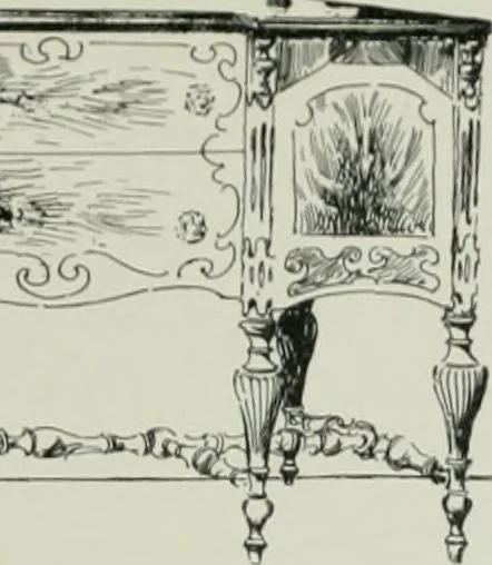 An illustration from Furniture for to-day and to-morrow, with details, scale drawings, and pen and ink sketches, 1900, leaf 121