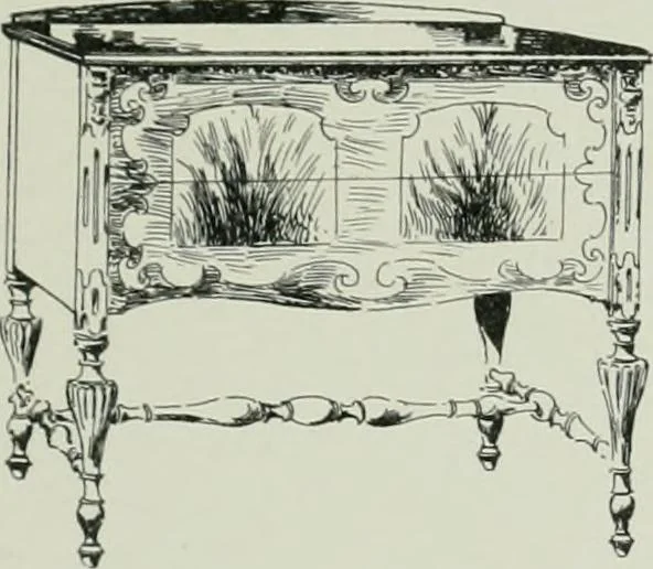 An illustration from Furniture for to-day and to-morrow, with details, scale drawings, and pen and ink sketches, 1900, leaf 121
