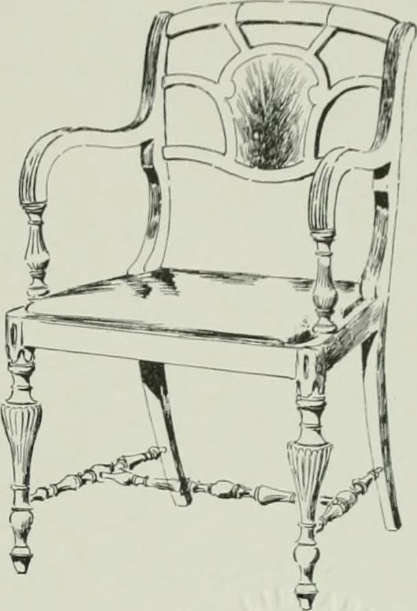 An illustration from Furniture for to-day and to-morrow, with details, scale drawings, and pen and ink sketches, 1900, leaf 121