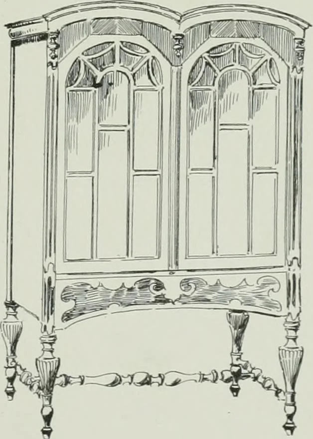 An illustration from Furniture for to-day and to-morrow, with details, scale drawings, and pen and ink sketches, 1900, leaf 121