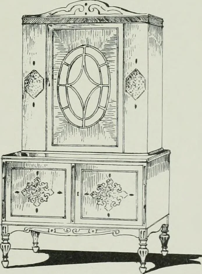 An illustration from Furniture for to-day and to-morrow, with details, scale drawings, and pen and ink sketches, 1900, leaf 123