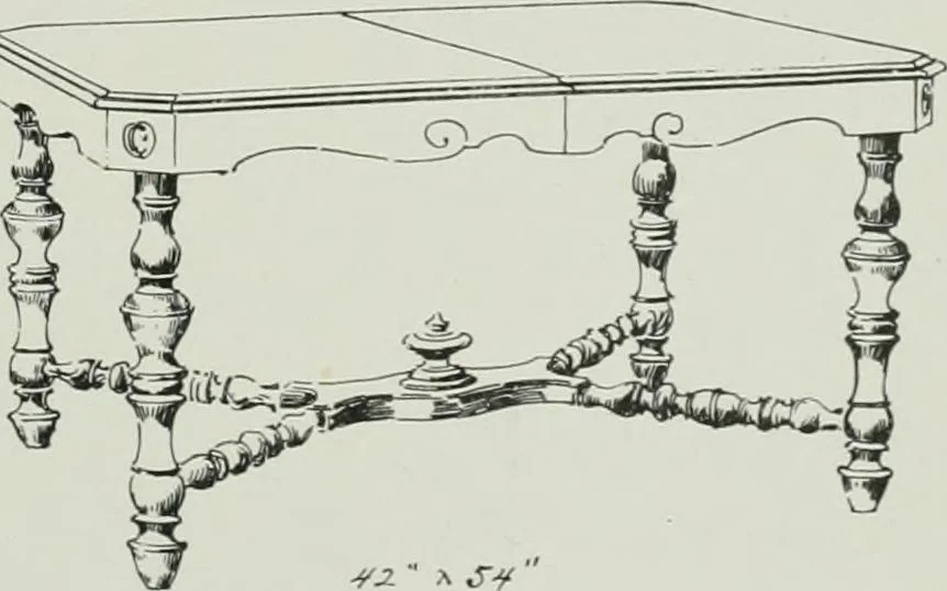 An illustration from Furniture for to-day and to-morrow, with details, scale drawings, and pen and ink sketches, 1900, leaf 125